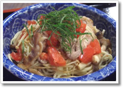 pasta トマトと青じその冷製カッペリーニ