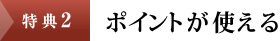 特典2：ポイントが使える